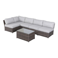 4-Person Outdoor Wicker Seating Set with Cushions – Fully Assembled