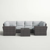 4-Person Outdoor Wicker Sofa Set with Cushions – Fully Assembled