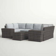 4-Person Outdoor Wicker Sofa Set with Cushions – Fully Assembled