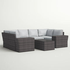 4-Person Outdoor Wicker Sofa Set with Cushions – Fully Assembled