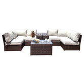 4-Person Outdoor Wicker Seating Set with Cushions – Fully Assembled