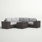 Fully Assembled Rattan Wicker 4-Person Outdoor Seating Group with Cushions