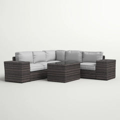 Fully Assembled Rattan Wicker 4-Person Outdoor Seating Group with Cushions