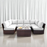 Fully Assembled 4-Piece Outdoor Wicker Seating Set with Cushions