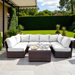 Fully Assembled 4-Piece Outdoor Wicker Seating Set with Cushions