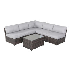 4-Person Wicker Outdoor Seating Set with Cushions, Fully Assembled