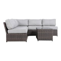 4-Person Wicker Outdoor Seating Set with Cushions, Fully Assembled