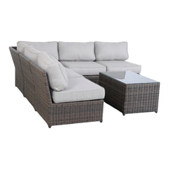 4-Person Wicker Outdoor Seating Set with Cushions, Fully Assembled