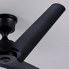 52''Flush Mount & Rod ABS 3 Blades Ceiling Fan with Remote Control No Lights, Modern Reversible DC Motor Indoor 3 Blades Ceiling Fans for Patio Bedroom Living Room-- Black