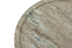 D10" Round Marble Tray with Natural Gray Finish