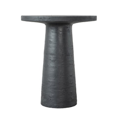 22x22x25.5" Black Round Side Table with Pedestal Base