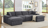 Corduroy Upholstered Symmetrical Modular Sectional