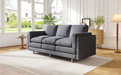 Modern 3-seater Sofa 79.5" Sofa Couch Upholstered Sofa with Dual-layer Seat Cushions for Living Room, Grey