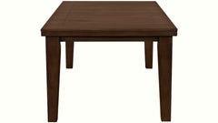 1pc Contemporary Style Dining Rectangular Table with18" Leaf Tapered Block Feet Brown Wood Finish Dining Room Solid Wood Wooden Furniture