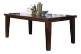 1pc Contemporary Style Dining Rectangular Table with18" Leaf Tapered Block Feet Brown Wood Finish Dining Room Solid Wood Wooden Furniture