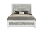 Modern/Contemporary Style King Panel Bed 1pc Gray & White Finish Wooden Bedroom Furniture Headboard Footboard