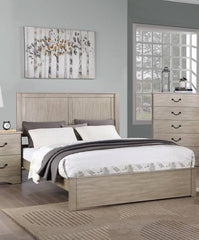 Rustic Style California King Size Bed 1pc Two Panel Headboard Antique Silver Finish Bedroom Furniture