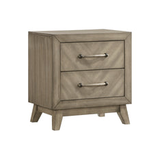 Arena Contemporary 2-Drawer Nightstand, Antique Gray