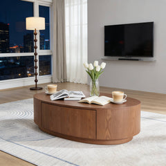 Modern Luxury Oval Coffee Table, Elegant Living Room Accent Piece