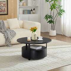 Round Storage Coffee Table Perfect For Living Room Movie Nights & Snack Organizing Sessions