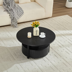 Round Storage Coffee Table Perfect For Living Room Movie Nights & Snack Organizing Sessions