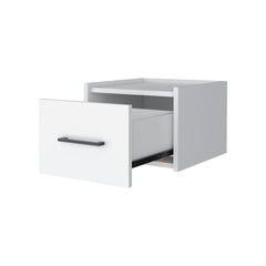 White Wall-Mounted Floating Nightstand