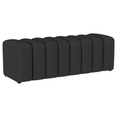 DelSur Charcoal Fabric Upholstered Tufted Accent Bench