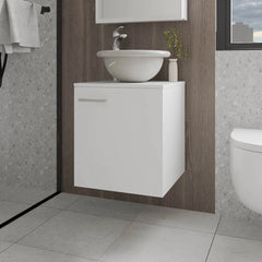 White Bathroom Vanity with Integrated Sink