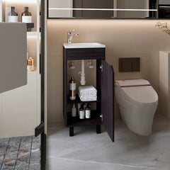 Wengue Bathroom Vanity with Integrated Sink