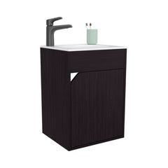 Wengue Bathroom Floating Vanity with a Door