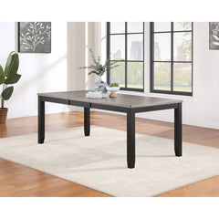 Centera Grey and Black Rectangular Dining Table with Extension Leaf