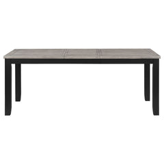 Centera Grey and Black Rectangular Dining Table with Extension Leaf