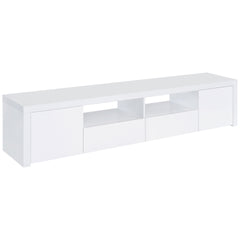 Garner White High Gloss 2-door TV Stand with Drawers