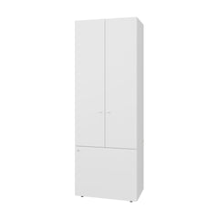 White 3-Door Tall Wardrobe Cabinet with 4 Shelf