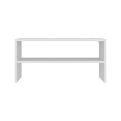 White 2-Shelf Shoe Rack with Low Horizontal Design