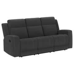 Slater Dark Charcoal Upholstered Reclining Sofa