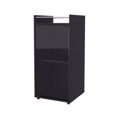 Wenge 1-Door Bar Cabinet with Open Shelf