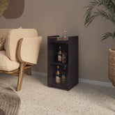 Wenge 1-Door Bar Cabinet with Open Shelf