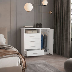 Baylon 4-Drawer 1-Shelf Dresser White
