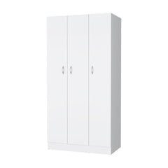 Augusta 3-Door Wardrobe with Hanging Rod White