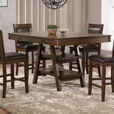 Ferrara Walnut 2-Drawer Counter Height Table