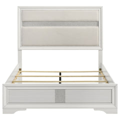 Annie White Upholstered Full Panel Bed