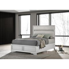 Annie White Upholstered Full Panel Bed