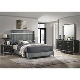 Malcolm Grey and Black 4-piece Queen Bedroom Set