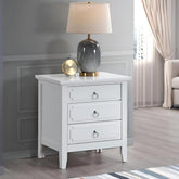 Hammond G0091-N 3 Drawer Nightstand White