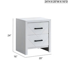 Morris G0093-N 2 Drawer Nightstand White