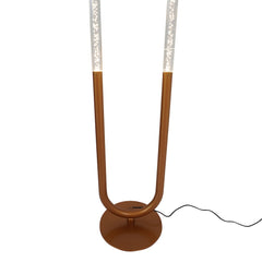 Contemporary Floor Lamp, LED Standing Light for Living Room Centerpiece, Bedroom & Office Lighting, Zeon LED Floor Lamp Coarse Gold and Clear 110-120V