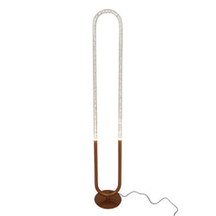 Contemporary Floor Lamp, LED Standing Light for Living Room Centerpiece, Bedroom & Office Lighting, Zeon LED Floor Lamp Coarse Gold and Clear 110-120V