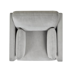 Knox 36" Modern Farmhouse Arm Chair, Opal Grey Velvet