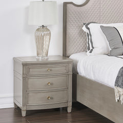 Dauphin 3-Drawer Accent End Table, Merino White Wood